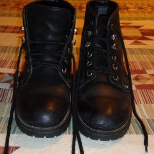 Black Combat/Moto style ankle boots